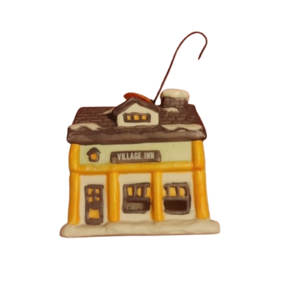 Dickens Village Bell Ornament Porcelain “VILLAGE INN”